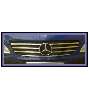 Mercedes Vito 2003-2010 FRONT GRILL - STEEL - rvs - 2104020010 - Lights and Styling