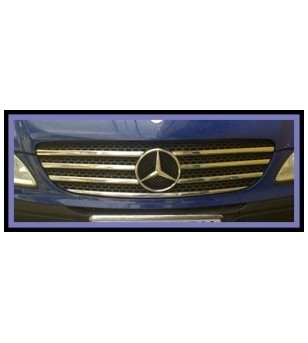 Mercedes Vito 2003-2010 FRONT GRILL - STEEL - stainless - 2104020010 - Lights and Styling