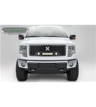 Ford F150 2013-2014 Stealth Laser Torch Grille Chrome Studs incl Led - 7315721
