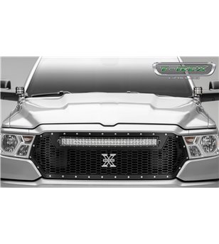 Grille kit - T-Rex - Stealth Laser Torch Grille - 30'' LED bar - Chrome studs - RAM - 1500 - 2019+