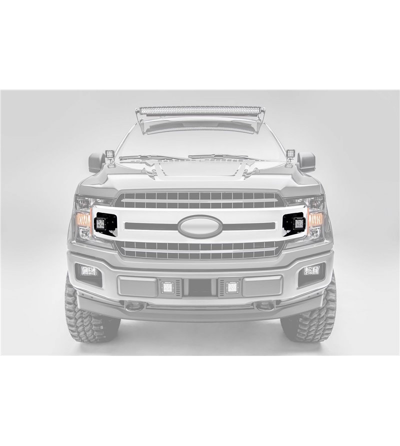 Ford F150 2018- Grille LED Kit - incl 2x 3" led (XLT, Sport, Super Crew) - Z415751-KIT - Lights and Styling Ford F150 2018- Grille LED Kit - incl 2x 3" led (XLT, Sport, Super Crew) - Z415751-KIT - Lights and Styling