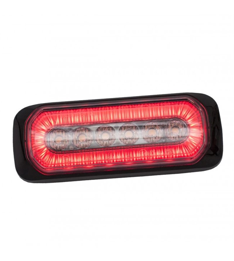 Warning light - Ledson - Halo - 5.1" - 13cm - Clear - Position light White/Red - 14 flash patterns - Amber - R65 - 12V-24V Warning light - Ledson - Halo - 5.1" - 13cm - Clear - Position light White/Red - 14 flash patterns - Amber - R65 - 12V-24V