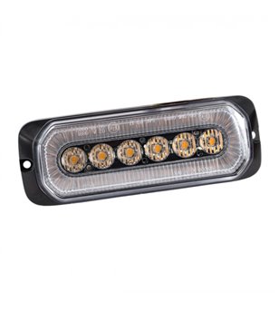 Blixtljus - Ledson - Halo - 5.1" - 13cm - Klar - Positionsljus Vit/Röd - 14 blixtmönster - Bärnsten - R65 - 12V-24V -
