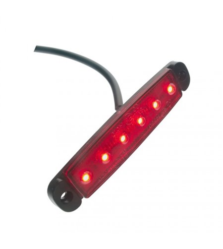 Markeringsljus - Ledson - 3.8" - 9.6cm - Supertunn - Röd - 12V-24V 