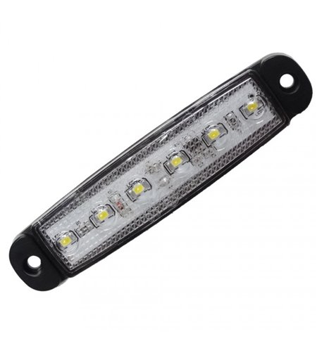 Markeringslampa LED 96mm Xenon vit (supertunn) utanpåliggande, 6 lysdioder - 360061