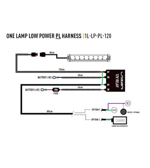 Lazer Kabelset 1 lamp - lamp met positielicht (12V) - 1L-LP-PL-120