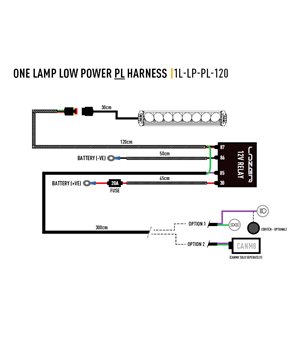 Kabelsats - Lazer - 1 lampa - inkl strömbrytare - 3 pinnar - Superseal - 12V 