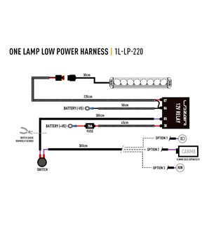 Kabelsats - Lazer - 1 lampa - inkl strömbrytare - 2 pinnar - Superseal - 12V 