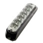 Warning light - Ledson - 6 led - 5" - 12.8cm - Clear - 1 flash pattern - Amber - R65 - 12V-24V