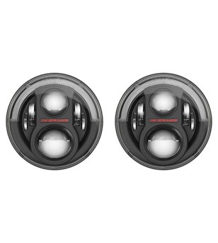 Headlight - JW Speaker - 8700 Evolution 2 - Clear - Black - Position light - Set - Land Rover - Defender - 1983-2016