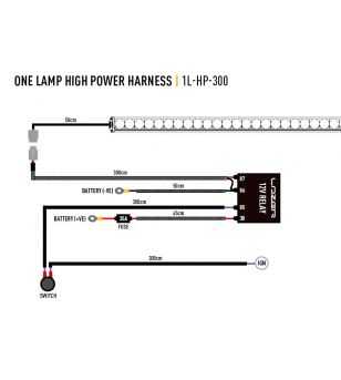 Kabelsats - Lazer - 1 lampa - high power - inkl strömbrytare - 2 pinnar - Econoseal - 12V 