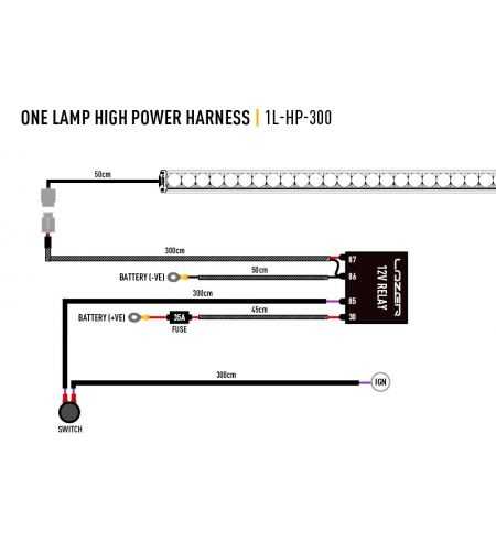 Kabelset - Lazer - 1 lamp - High power - Incl. schakelaar - 2 pins - Econoseal - 12V