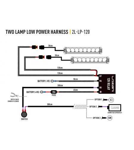 Kabelset - Lazer - 2 lampen - Incl. schakelaar - 2 pins - Superseal - 12V