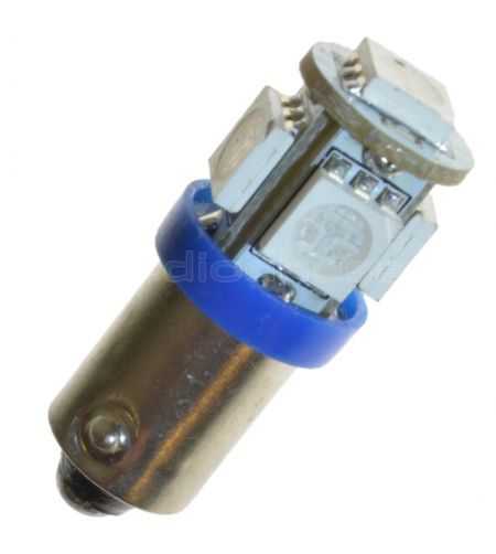 BA9S /T4W 12V 5 led Blauw (8W) - 320954