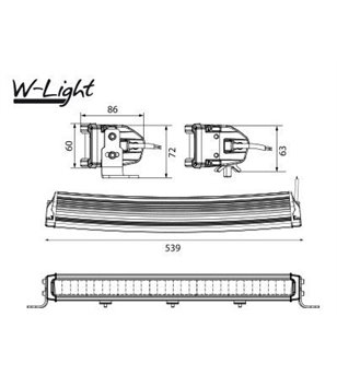 W-Light Comber LED Lightbar Curved - 1605-NS3820 - Lights and Styling