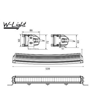 W-Light Comber LED-Lichtleiste Gebogen - 1605-NS3820 - Lights and Styling