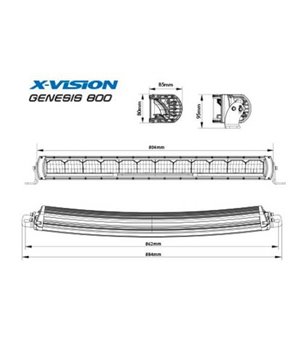 X-Vision Genesis 800 Böjd - 1605-NS3734 - Lights and Styling