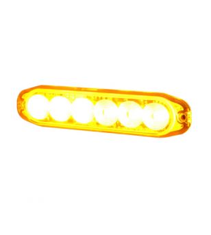 Flitslamp Extra dun 6x1W LED Strobe Xenon Amber - 500663
