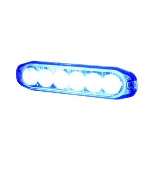 Blixtlampa Extra tunn 6x1W LED Strobe Xenon Blå - 500664