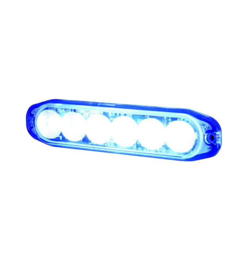 Blitzlampe Extra dünn 6x1W LED Strobe Xenon Blau - 500664 Blitzlampe Extra dünn 6x1W LED Strobe Xenon Blau - 500664