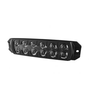 Blixtljus - 911 Signal - F6S - 12 led - 11cm - multicolor - 19 Blixtmönster - Vit/Bärnsten/Röd/Blå - R65 - 12V-24V - 