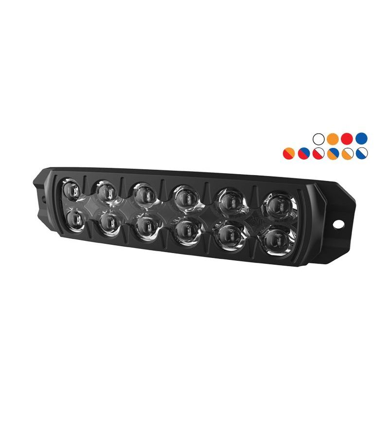 Flitser - 911 Signal - F6S - 12 led - 4.3" - 11cm - Veelkleurig - 19 flitspatronen - Wit/Amber/Rood/Blauw - R65 - 12V-24V Flitser - 911 Signal - F6S - 12 led - 4.3" - 11cm - Veelkleurig - 19 flitspatronen - Wit/Amber/Rood/Blauw - R65 - 12V-24V