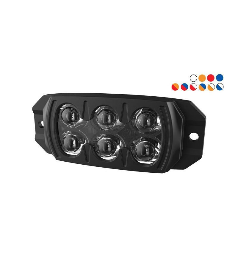 Flitser - 911 Signal - F3S - 6 led - 2.5" - 6.3cm - Veelkleurig - 19 flitspatronen - Wit/Amber/Rood/Blauw - R65 - 12V-24V Flitser - 911 Signal - F3S - 6 led - 2.5" - 6.3cm - Veelkleurig - 19 flitspatronen - Wit/Amber/Rood/Blauw - R65 - 12V-24V