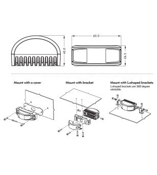 911 Signal CRESCENT Flitser 8 LED mehrfarbig R65 - 23602 - Lights and Styling