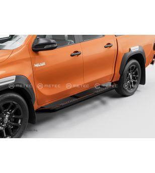 TOYOTA HILUX 16+ RUNNING BOARDS OFFROAD pair BLACK - 83565271 - Lights and Styling