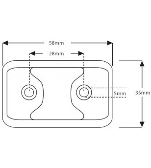 Markeringsljus LED 58x35mm Xenon vit - 6502993