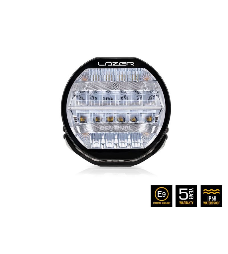 Verstraler - Lazer - Sentinel 9 - 8.9" - 22.5cm - Chrome - Positielicht Wit/Amber - Driving Verstraler - Lazer - Sentinel 9 - 8.9" - 22.5cm - Chrome - Positielicht Wit/Amber - Driving