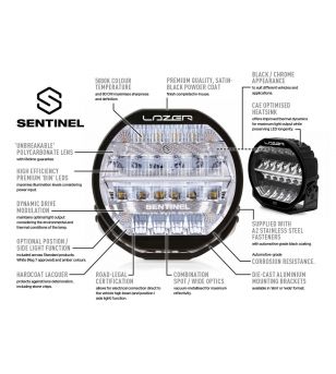 Lazer Sentinel Chrome - with position light - 0S9-PL-CHR-SM