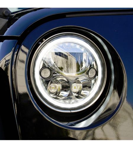 Headlight - VisionX - Vortex - 7" - 17.7cm - Chrome - stainless steel/chrome - Driving - Set