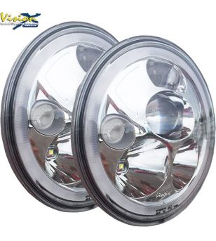 VISION X Vortex 7" LED Headlights Kit E-Approved Chrome - XIL-7RELKIT - Lights and Styling
