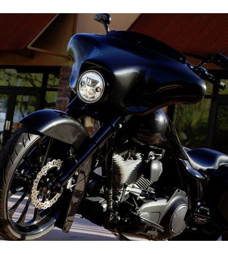 Headlight - VisionX - Vortex - 7" - 17.7cm - Chrome - stainless steel/chrome - Black - Driving - Set