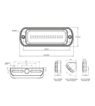 WAS W229 Worklamp LED Neon look - Flat + Tilt - 1501N - Lights and Styling