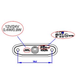 Boreman 4500 - LED Marker lamp White - 1001-4500-C - Lights and Styling