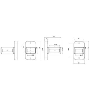 WAS W168.3 Breedtepaal Neon - voor/zij/achter markering - 1169 - Lights and Styling