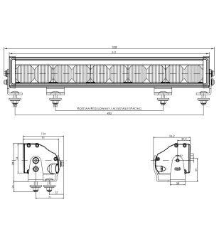 WAS W223.2 LEDbar PANTERA Dark - med blixtljus (orange) - 1585 DARK - Lights and Styling