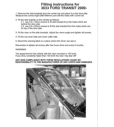 Zonneklep - Smoke - Ford - Transit - 2006-2014