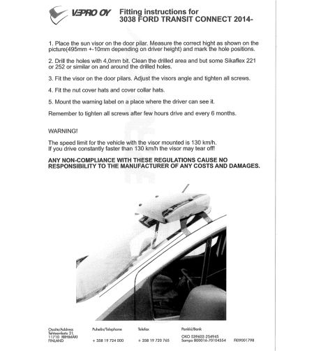 Zonneklep - Smoke - Ford - Connect - 2014-2022