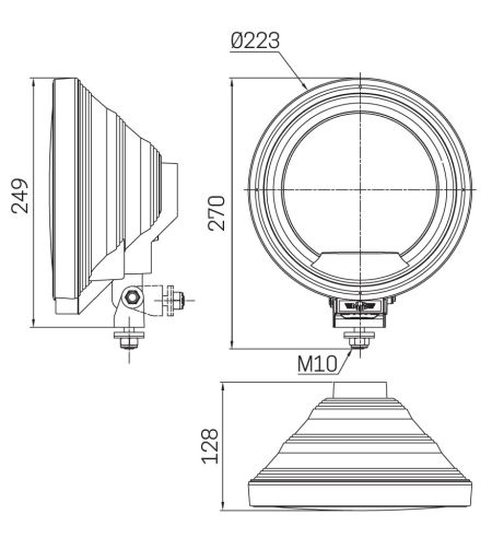 Extraljus - SIM - 3227 - 8.8" - 22.3cm - Gul - Positionsljus Bärnsten - Driving 