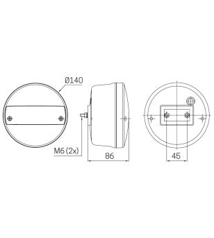 SIM 3111 Achterlicht 14cm - (positie/rem/knipper)