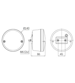 SIM 3164 Achterlicht 14cm Led Dynamic - (positie/rem/dynamisch knipper) - 3164.5000000S - Lights and Styling