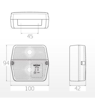 SIM 3166 Rear light 10cm - (position/break/indicator/license plate light) - 3166.0000100 - Lights and Styling