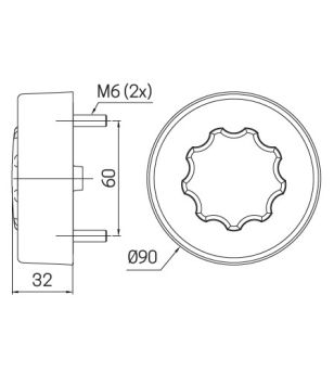 SIM 3188 Achterlicht 9cm Led - (positie/rem/knipper)