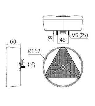 Bakljus - SIM - 3185 - Höger - 16cm - Multifunction - 12V-24V 