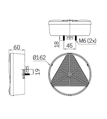 Rückleuchte - SIM - 3185 - Rechts - Rück - Brems - Blink - Rückfahr - Reflektor - 12V-24V - 