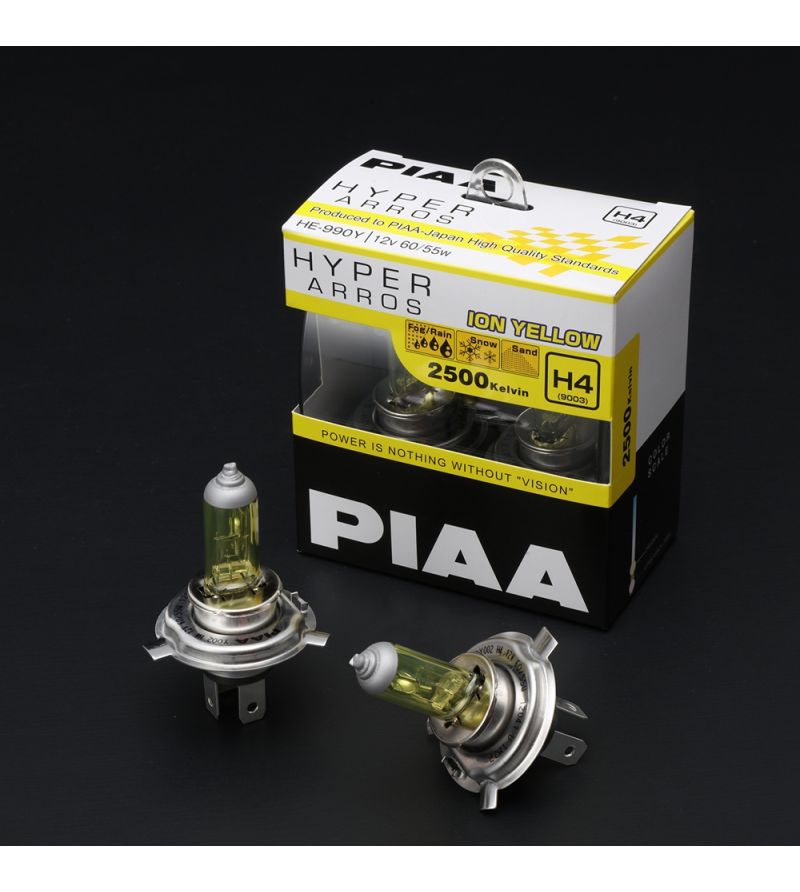 PIAA H4 Hyper Arros halogen bulb set yellow - HE-990Y - Lights and Styling PIAA H4 Hyper Arros halogen bulb set yellow - HE-990Y - Lights and Styling