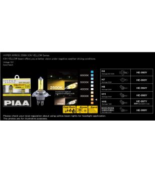 PIAA H4 Hyper Arros halogen bulb set yellow - HE-990Y - Lights and Styling